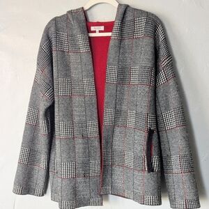 Bartolini Made in Italy Hooded Plaid Jacket Cardigan – Size M Excellent